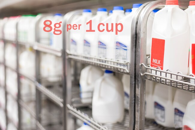 photo of milk in grocery store